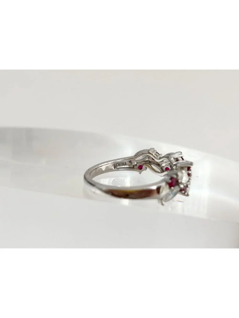 Tanzanite Cluster Gemstone Sterling Silver 925 Vintage Ring - sz 10